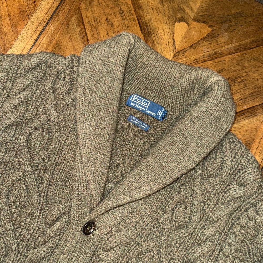 Polo Ralph Lauren Hand Knitted Green Cardigan